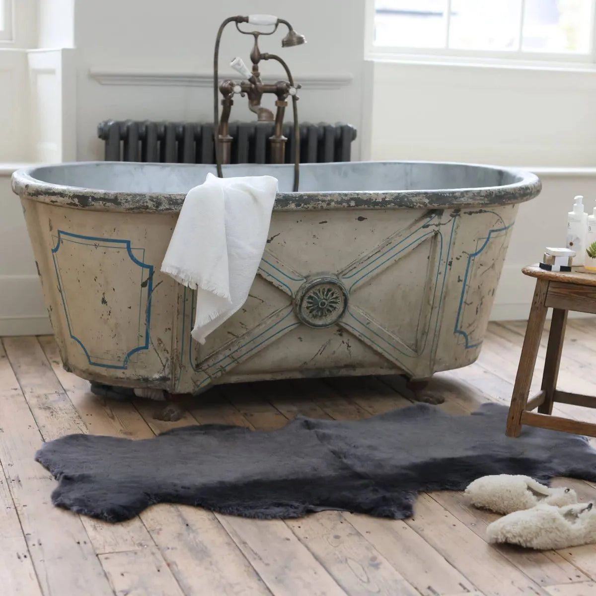 Double Sheepskin Rug/ Throw in Graphito Grey