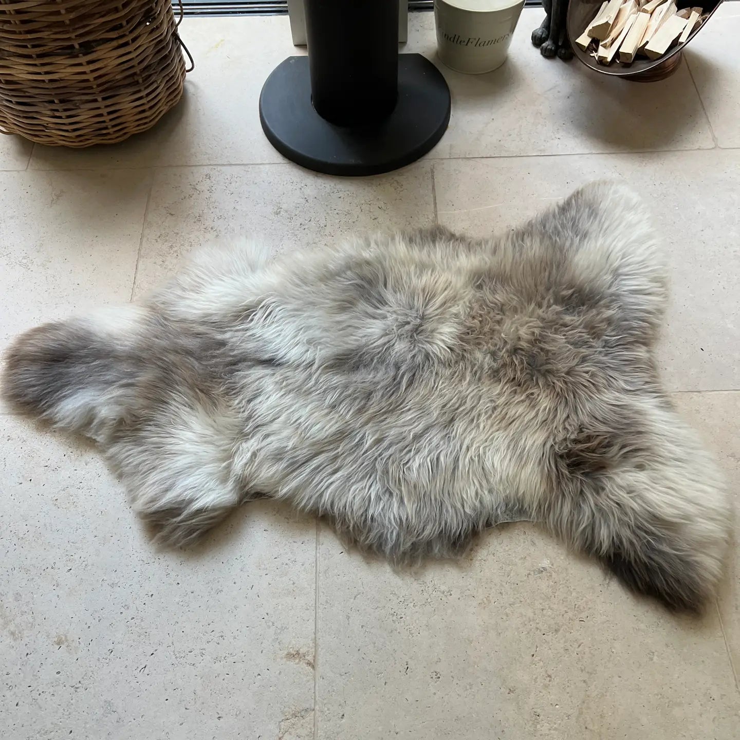 British Curly Sheepskin Browns Natural Undyed Sheepskin Rug