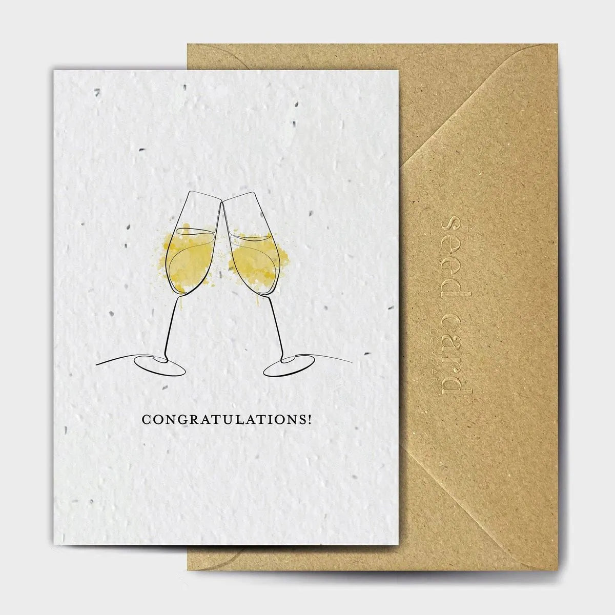 Glass of Fizz Congratulations Seeded card