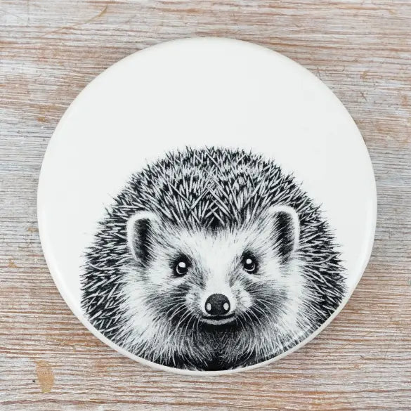 Round Hedgehog Coaster, 10cm