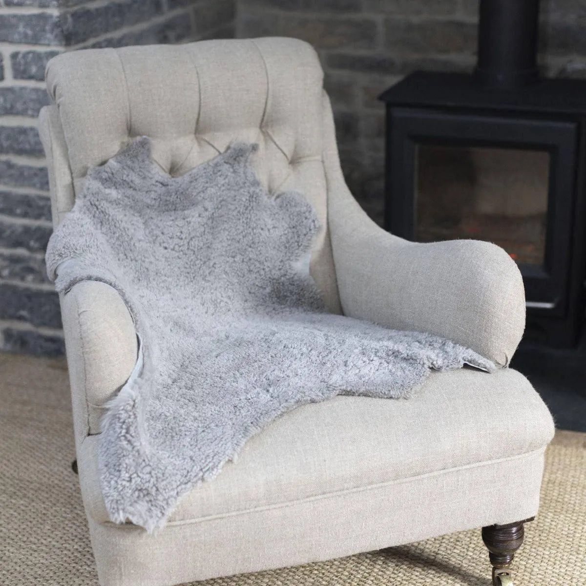 Sheepskin Rug/Throw in Mole Grey
