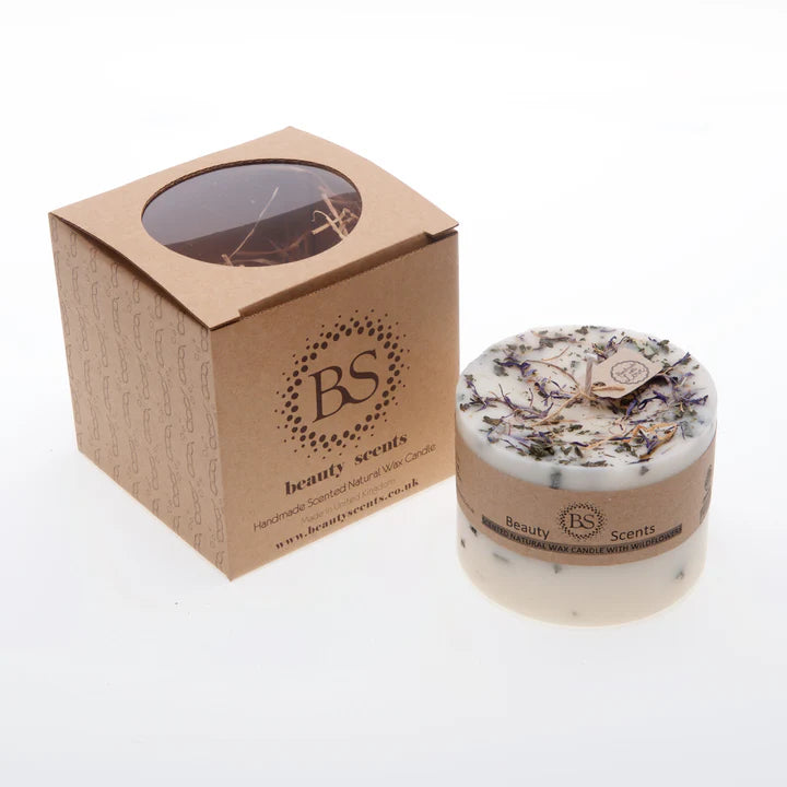 Lavender Scent Candle with Wildflowers Large