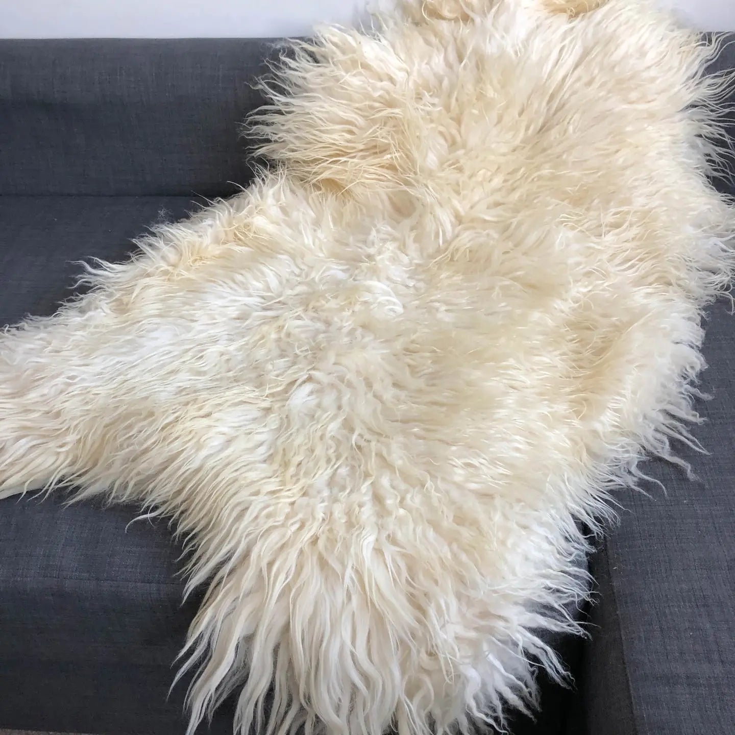 Icelandic Curly Natural Undyed Sheepskin Rug