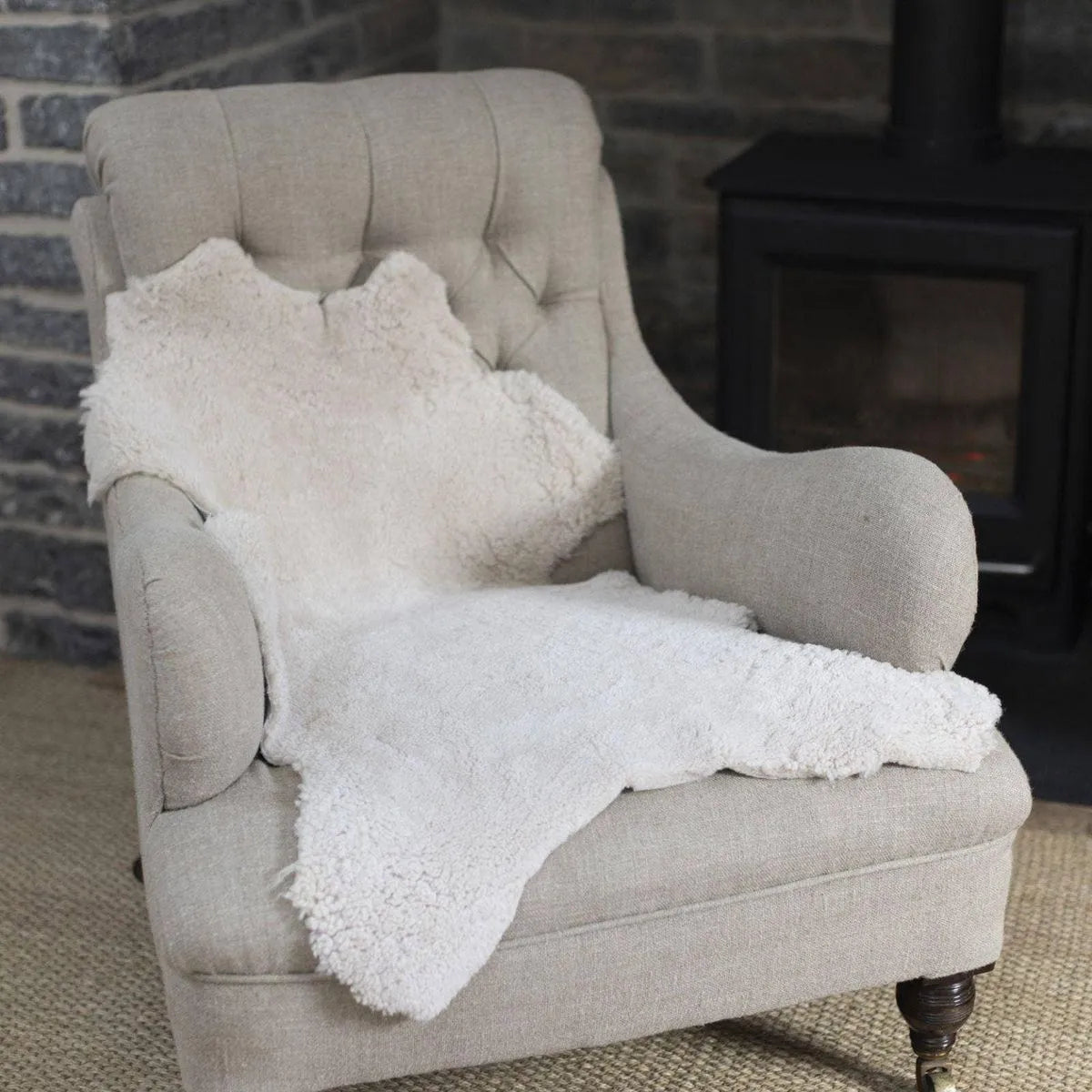 Sheepskin Rug/Throw in Cream