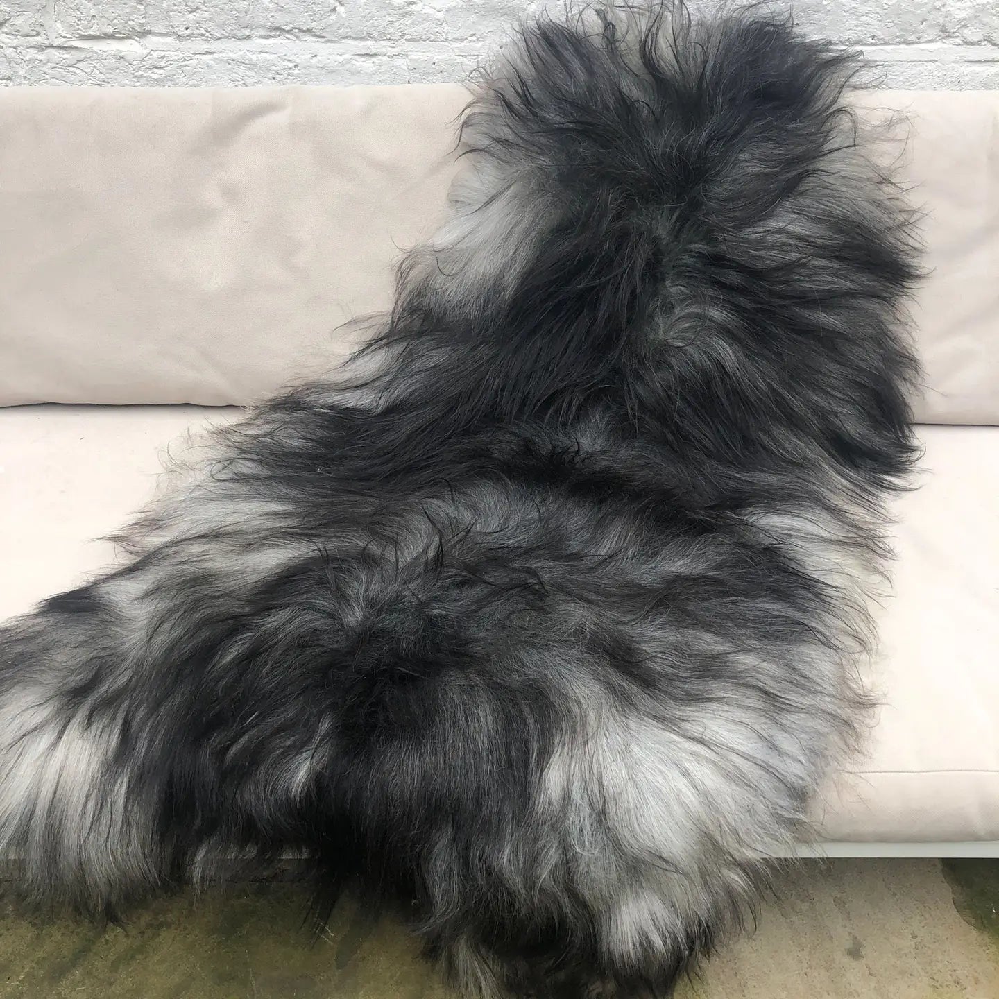 Icelandic Natural Darker Grey Undyed Sheepskin Rug