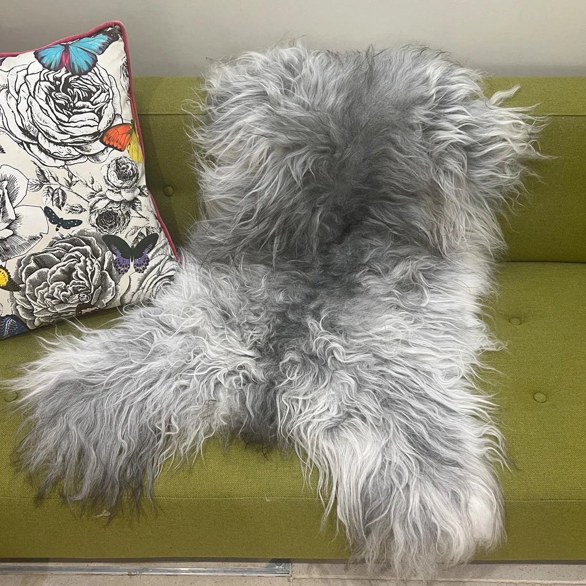 Icelandic Natural Light Grey Undyed Sheepskin Rug