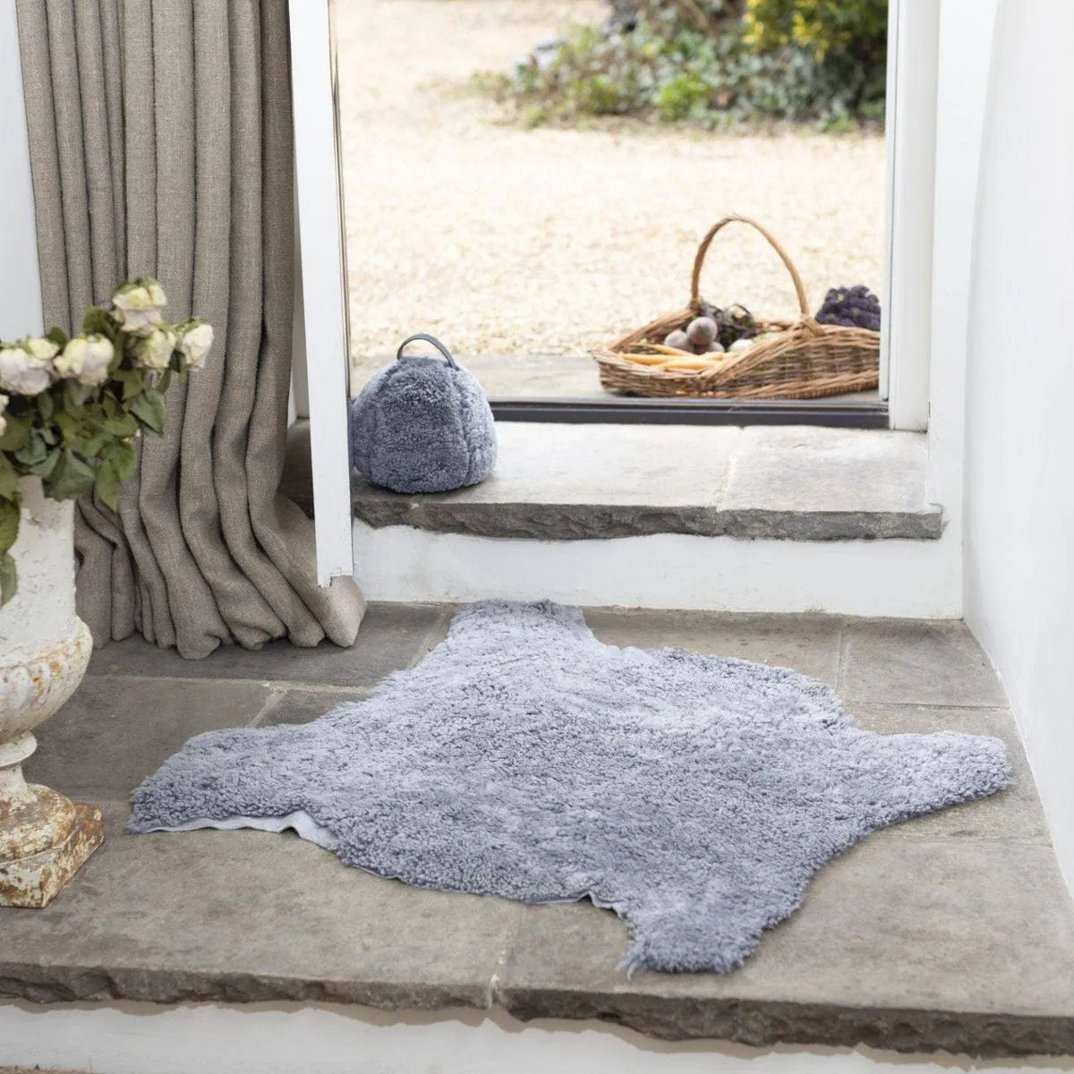 Sheepskin Rug/Throw in Silver Grey