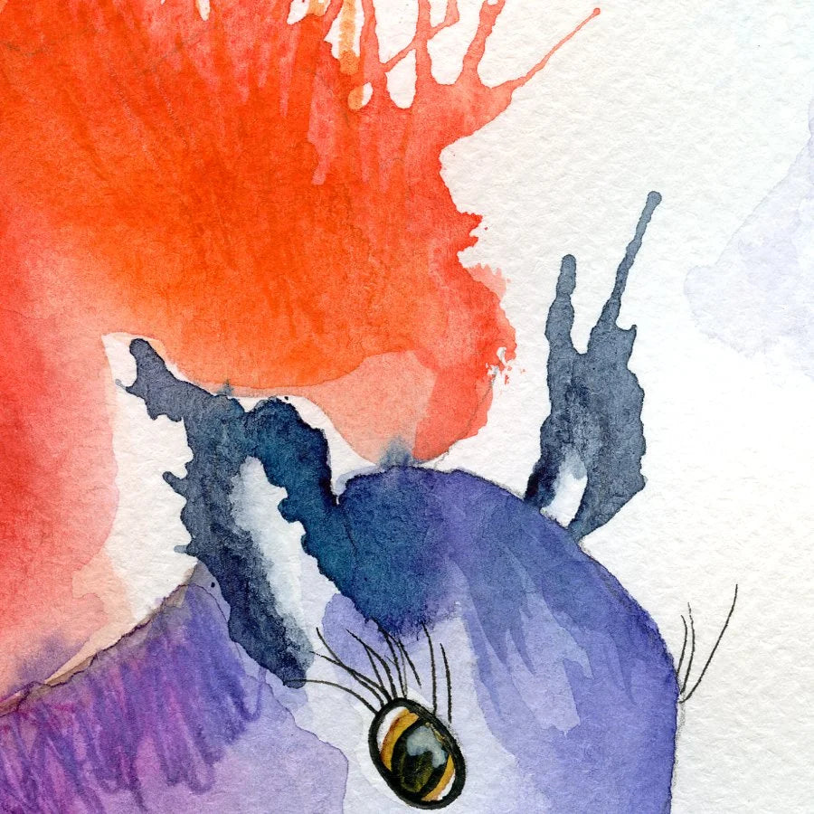 Whimsical Squirrel A4 print (297 x 210 mm) with white mount.