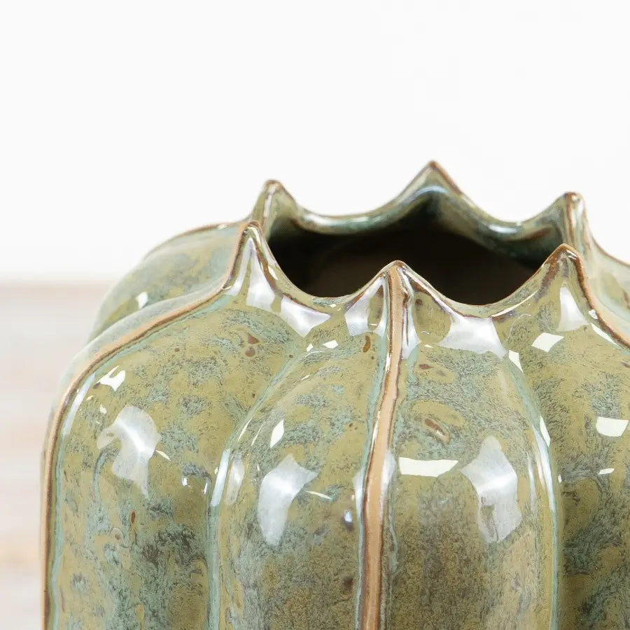 Green Seeded Pod Vase, 23cm