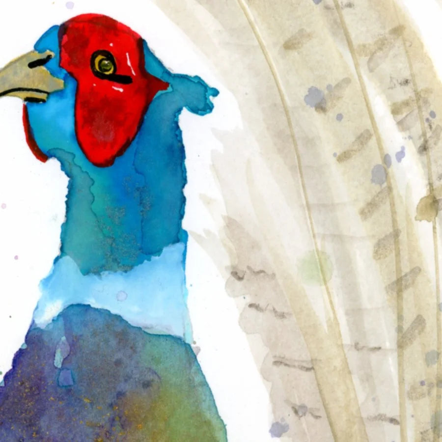 Proud Pheasant A4 print (297 x 210 mm) with white mount.