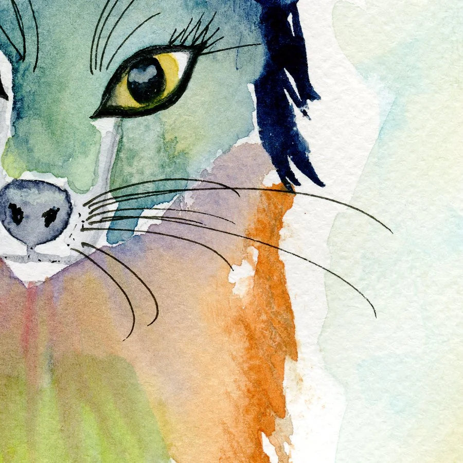 Whimsical Fox 8" x 6" print with white mount.