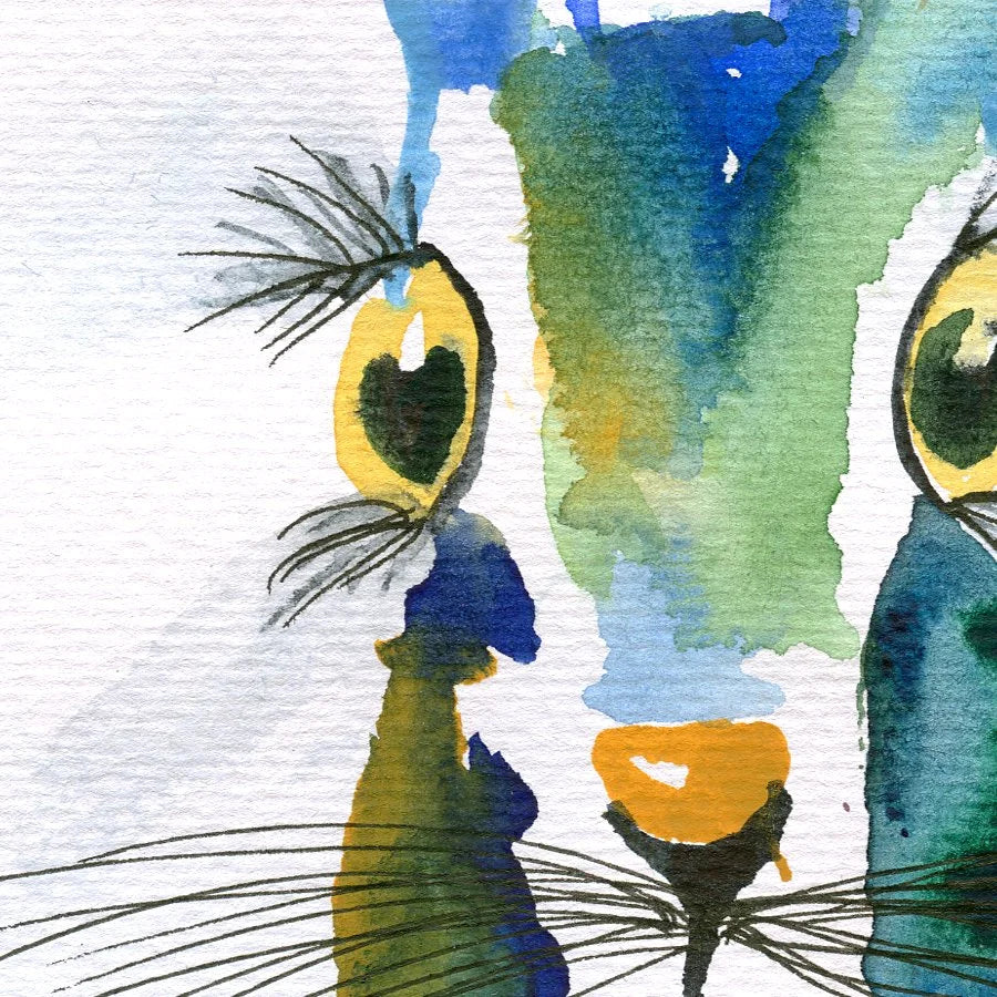Whimsical Hare 8" x 6" print with white mount.