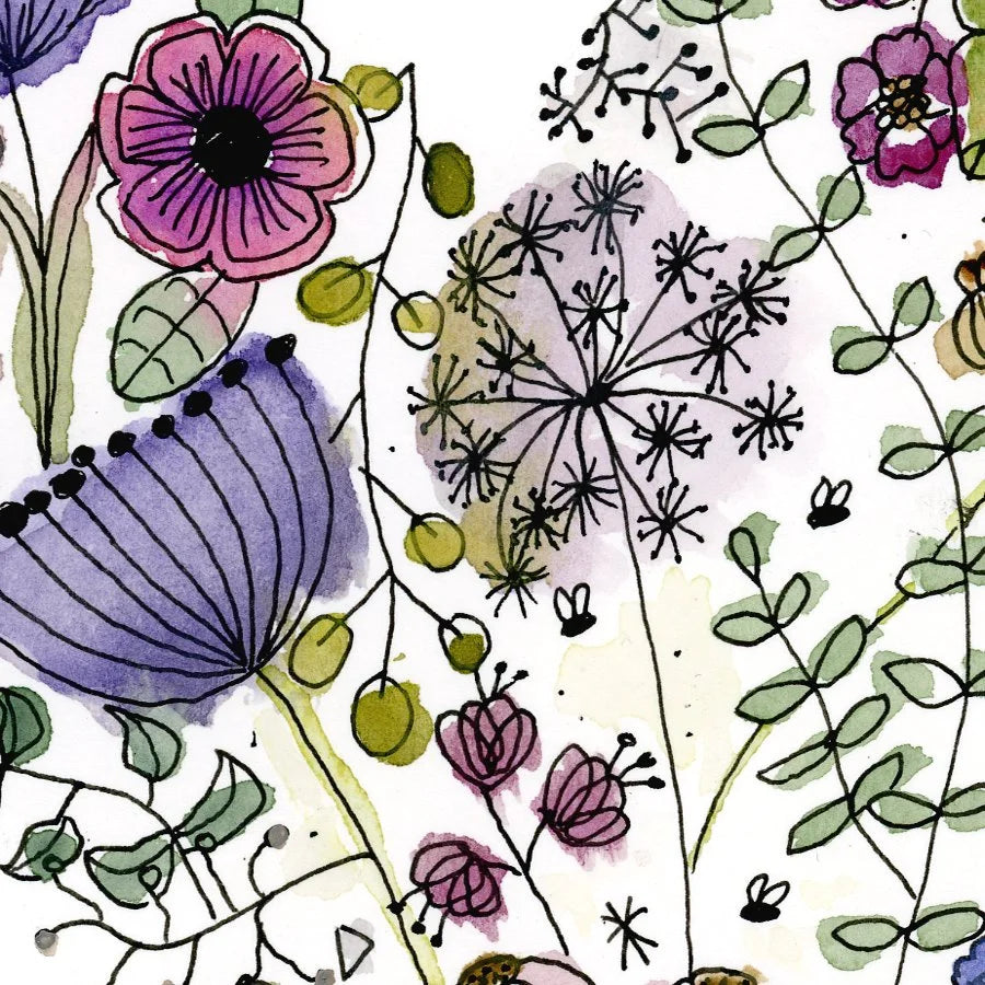 Heart of flowers A4 print (297 x 210 mm) with white mount.
