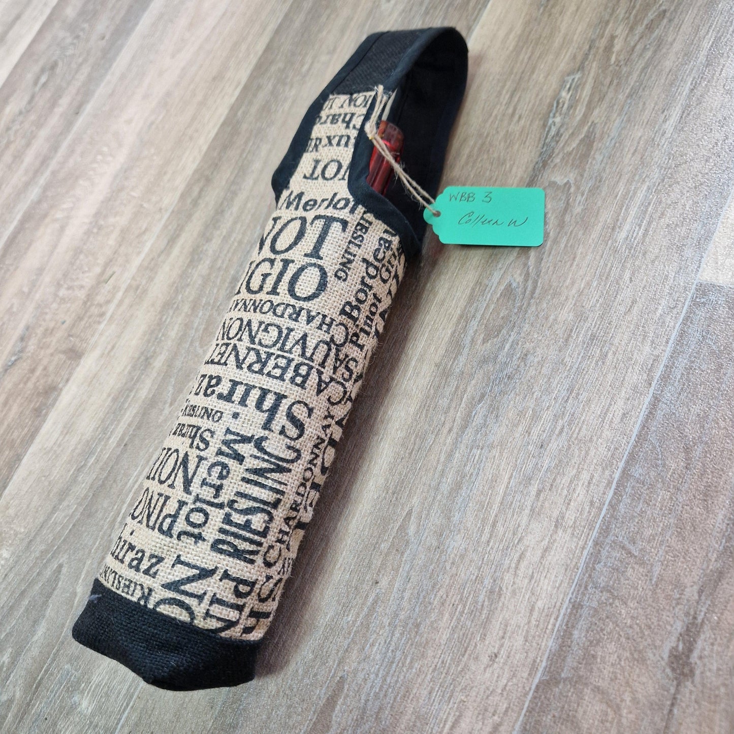 Handmade fabric bottle bag/ carrier WBB3