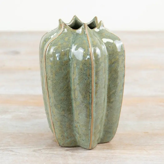 Green Seeded Pod Vase, 16cm