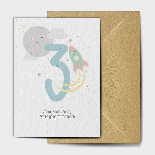 Age 3 Birthday Seeded card