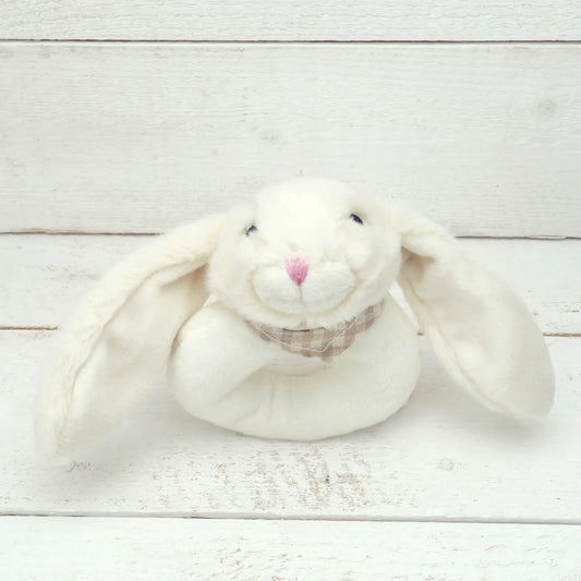 Bunny Baby Soft Toy Rattle Cream -10cm