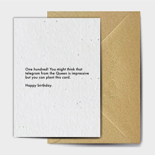 One Hundredth Birthday Seeded card
