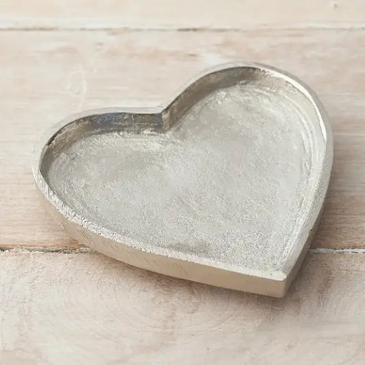 Silver Heart Plate, 10cm
