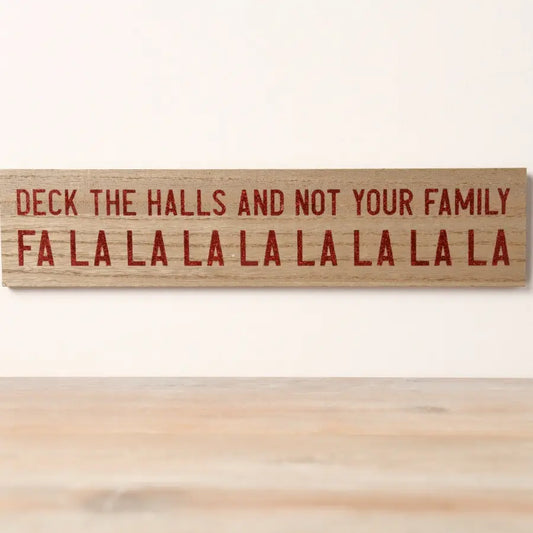 Deck the Halls Wooden Sign with Bio-Degradable Glitter