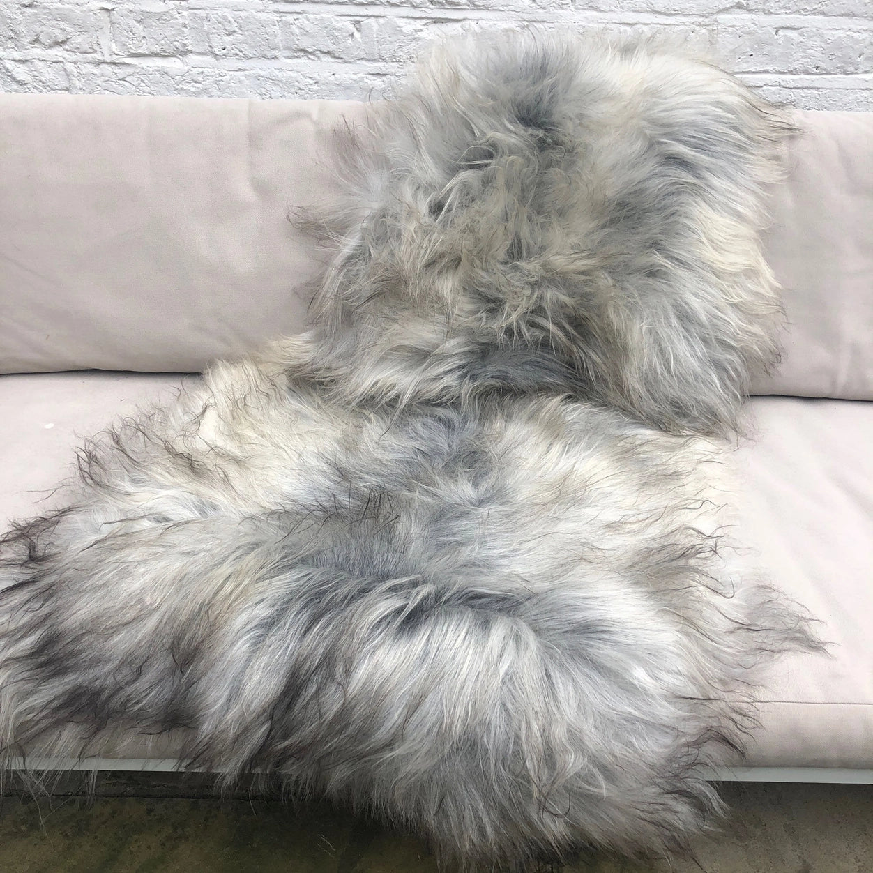 Icelandic Natural Grey Undyed Sheepskin Rug