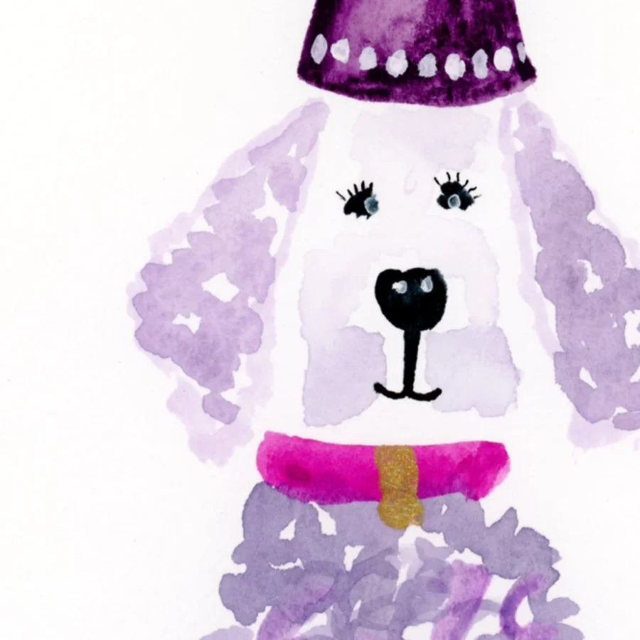 Party Dog 8" x 6" print with white mount