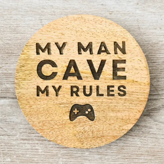 Man Cave Coaster, 10cm