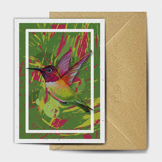 Hummingbird Seeded card