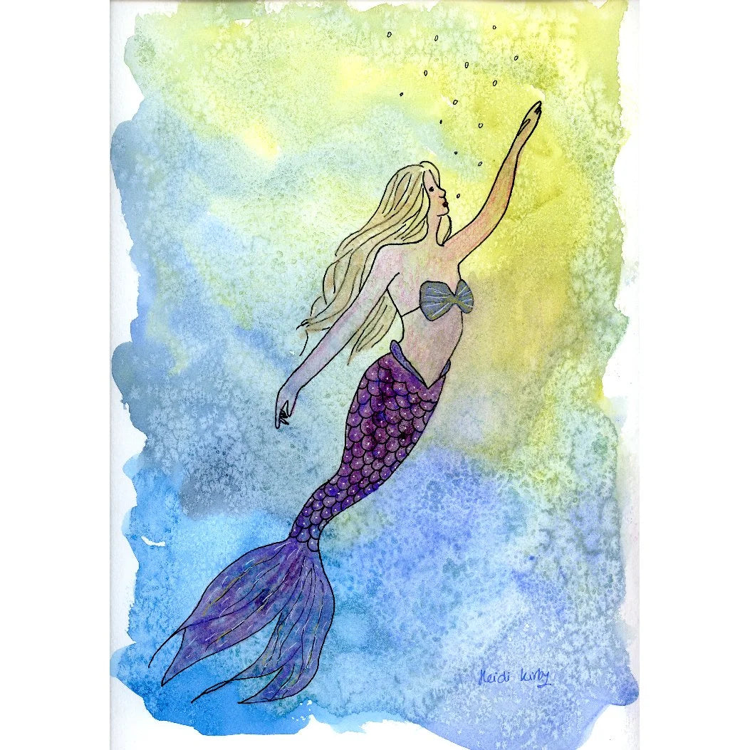 Mermaid Dreams A4 print (297 x 210 mm) with white mount.