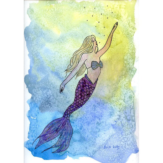 Mermaid Dreams A4 print (297 x 210 mm) with white mount.