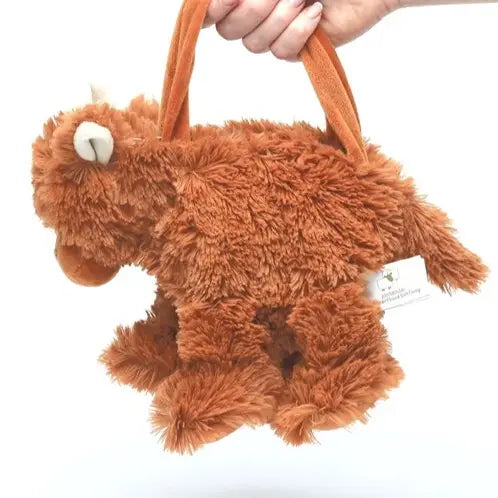 Highland Cow Plush Baby Soft Toy Handheld Bag