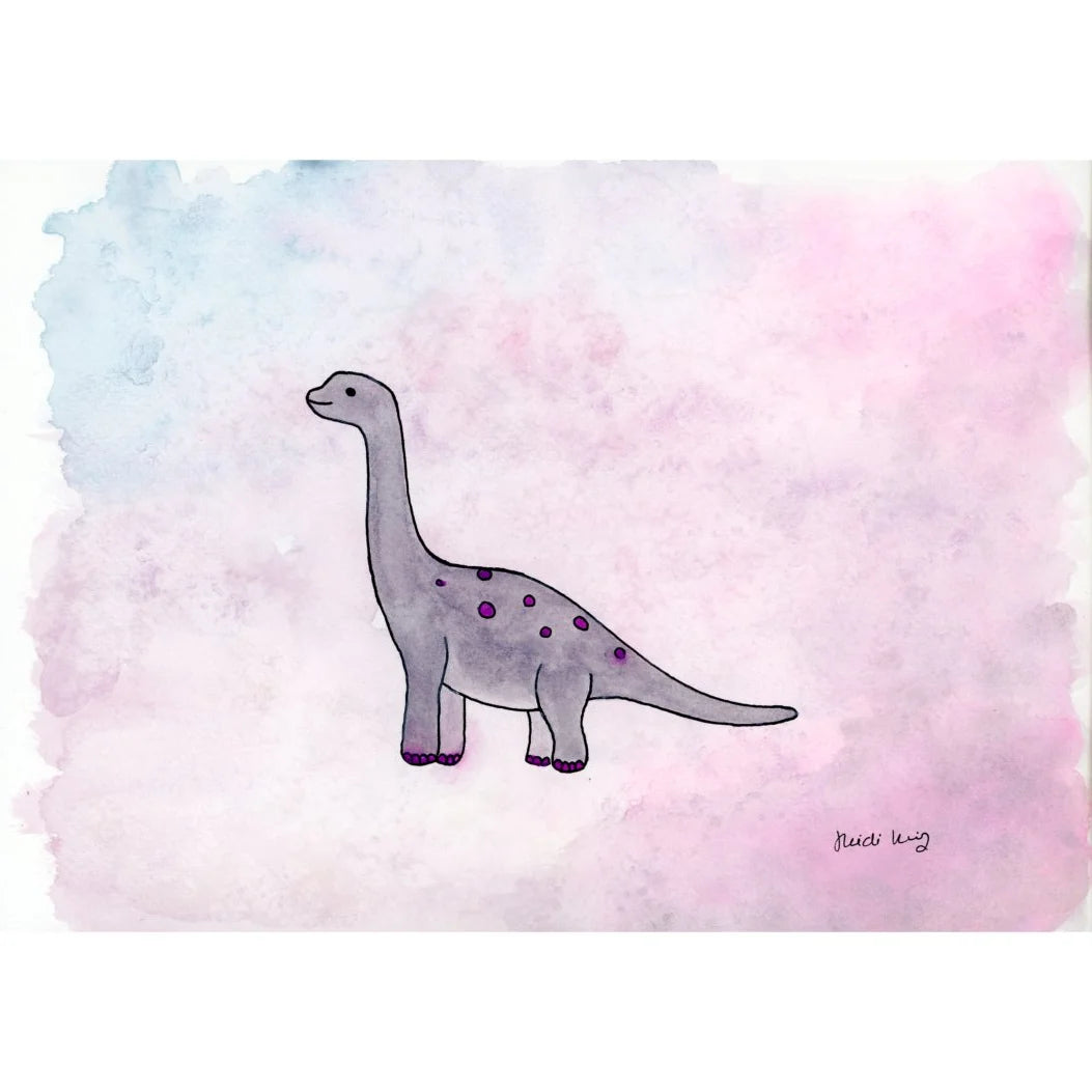 Apatosaurus A4 print (297 x 210 mm) with white mount.