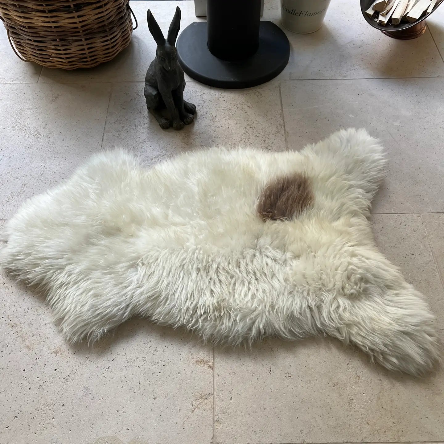 British Curly Sheepskin Browns Natural Undyed Sheepskin Rug