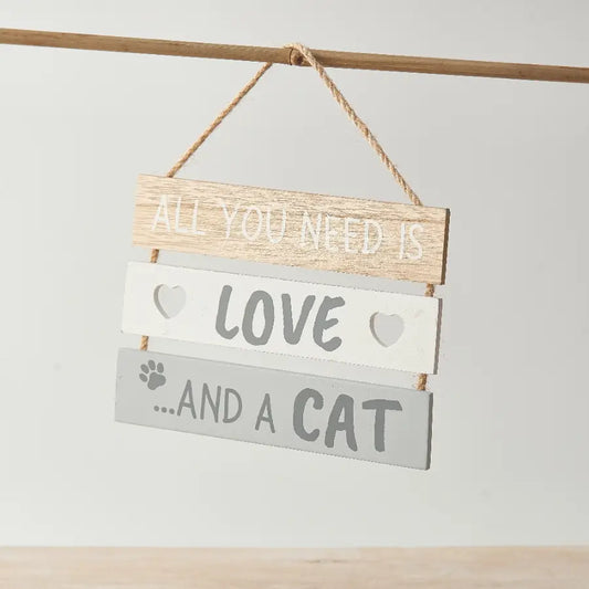 All You Need Is Love .. and A Cat Sign, 16cm