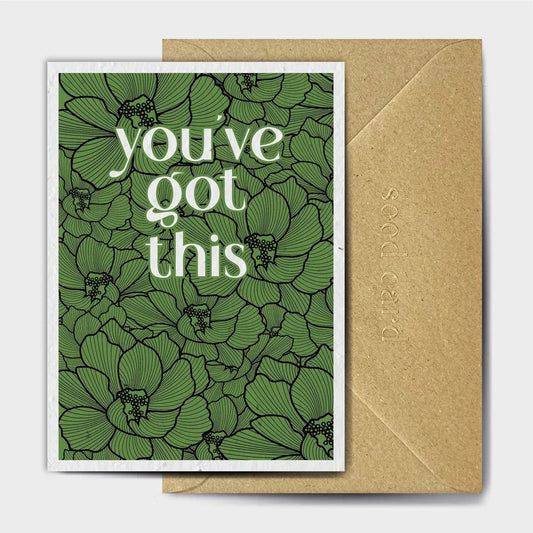 You've Got This Green Seeded card