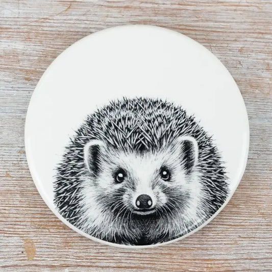 Round Hedgehog Coaster, 10cm