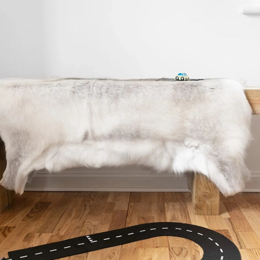 Scandinavian Reindeer Hide Rug in Natural