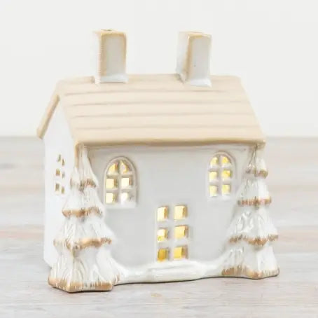 Led House W/Gold Details 12cm
