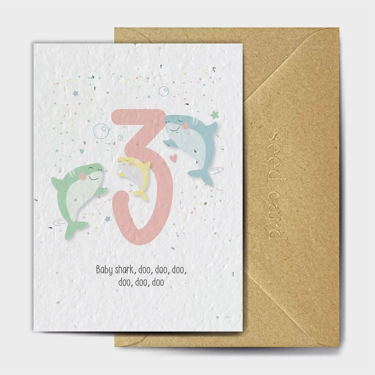 Baby Shark Third Birthday Seeded card
