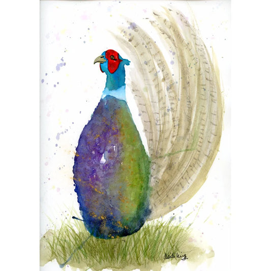Proud Pheasant A4 print (297 x 210 mm) with white mount.