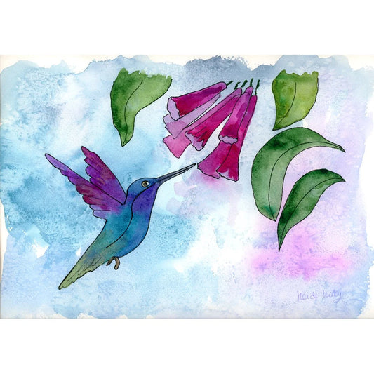 Hummingbird A4 print (297 x 210 mm) with white mount.