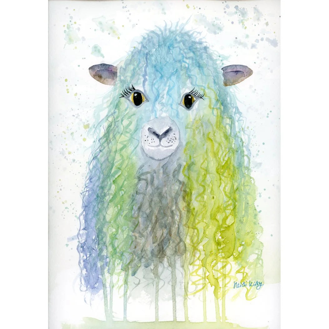 Soggy Sheep 8" x 6" print with white mount.