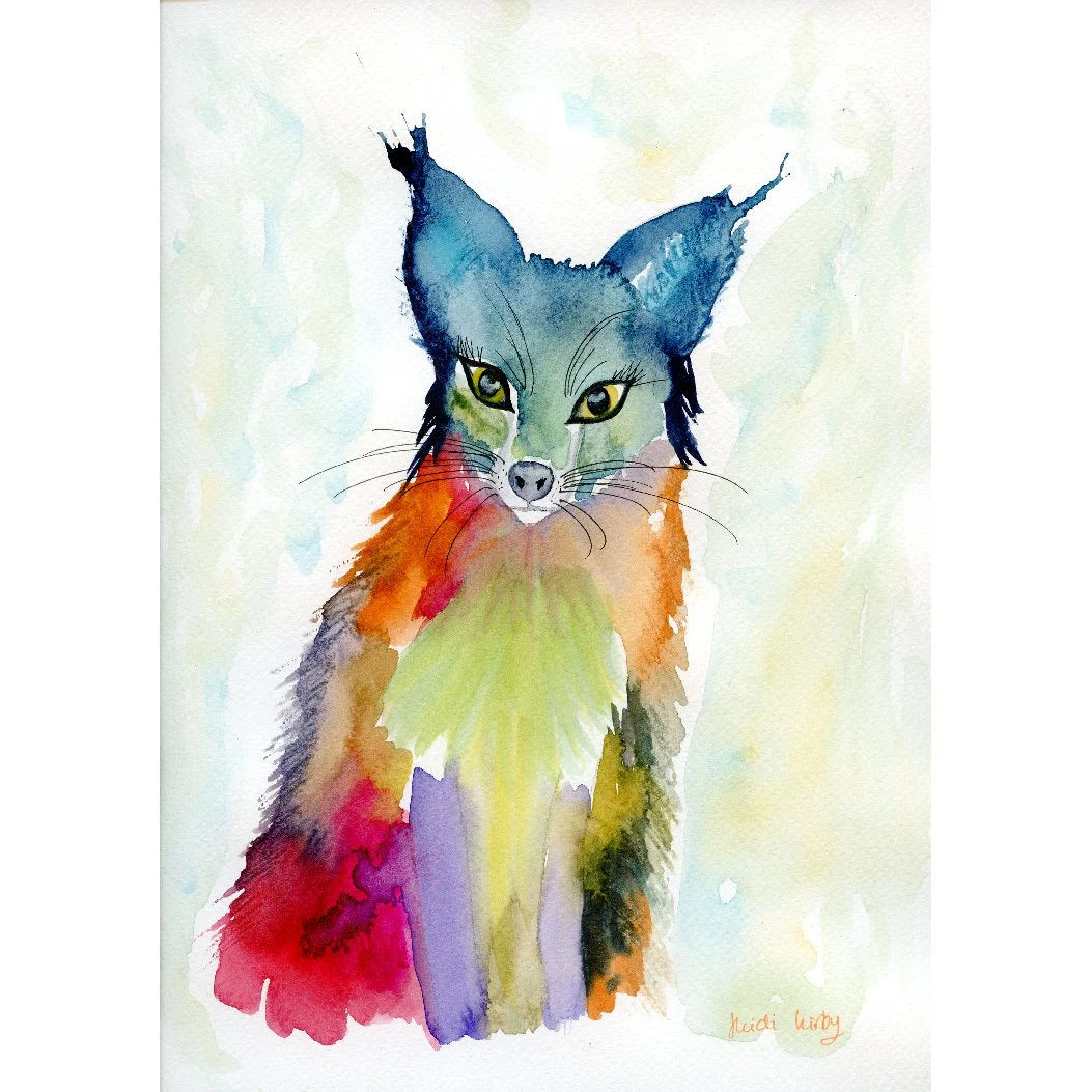 Whimsical Fox 8" x 6" print with white mount.