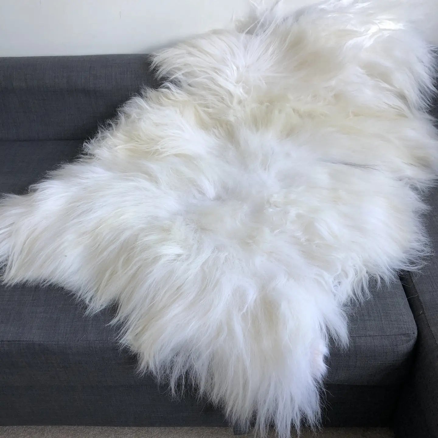 Icelandic Natural White Undyed Sheepskin Rug