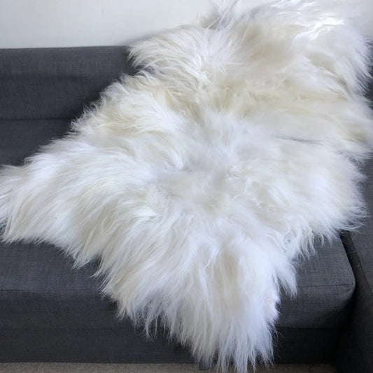 Icelandic Natural White Undyed Sheepskin Rug