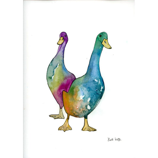 Colourful Ducks A4 print (297 x 210 mm)