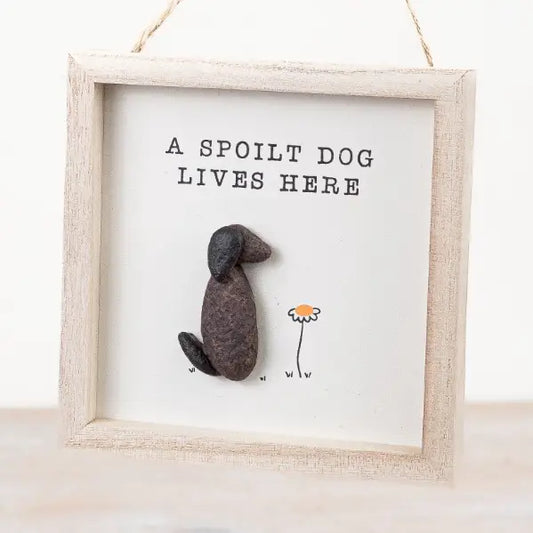 A Spoilt Dog Lives Here" Wooden Sign, 13cm