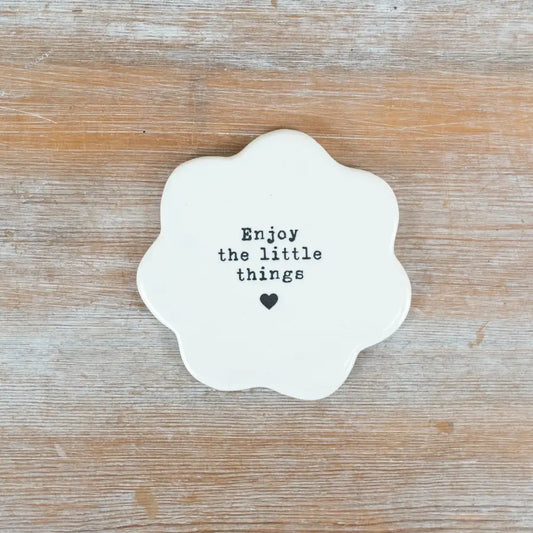 "Enjoy the Little Things" Flower Coaster,10cm