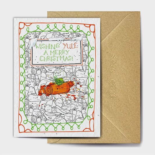 Wishing Yule A Merry Christmas Seeded card