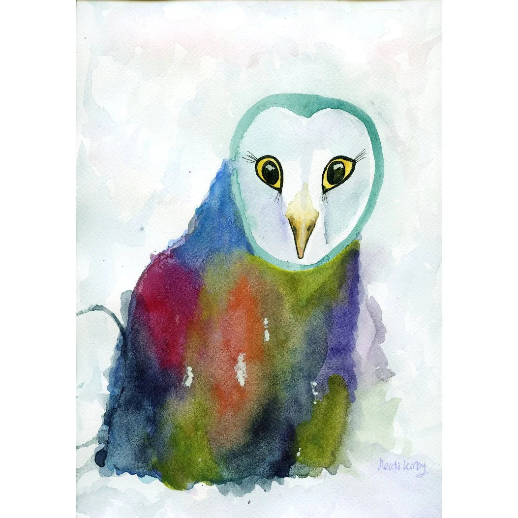 Whimsical Owl A4 print (297 x 210 mm) with white mount.